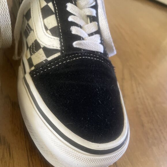 Vans Suede And Canvas Old Skool Classic Black Checkerboard Lace Up Shoes Men’s 7 - Picture 7 of 14